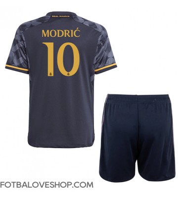 Real Madrid Luka Modric #10 Dětské Venkovní Dres 2023-24 Krátký Rukáv (+ trenýrky)
